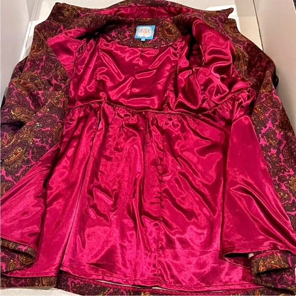 Plenty Paisley Print Wool Blend Princess Coat - Picture 6 of 13